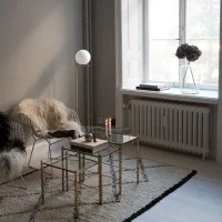 Flos IC F1 Lampada da Terra Ottone e Vetro Soffiato