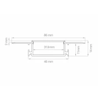 Lampo Kit Profilo In Alluminio Taglio Di Luce XL Maggiorato 2