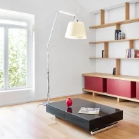 Artemide Tolomeo Mega Floor E27 LED Lamp in Parchment Paper 360