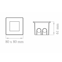 Lampo Segnapasso LED Quadrato Da Incasso 1.5W Acciaio Inox