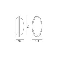 iGuzzini 7116.001 Ellipse Applique Plafoniera Esterni E27 60W