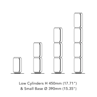 Flos Noctambule Led Floor Lamp Glass Low Cylinders by