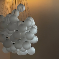 Luceplan Stochastic 72 Spheres Modular Suspension Lamp White