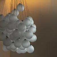Luceplan Stochastic 72 Spheres Modular Suspension Lamp White