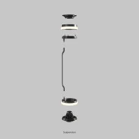 Flos Noctambule Led Suspension Glass high Cylinders by