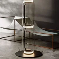 Flos Noctambule Led Floor Lamp Glass High Cylinders by