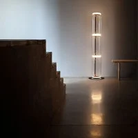 Flos Noctambule Led Floor Lamp Glass High Cylinders by