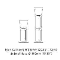 Flos Noctambule Led Floor Lamp Glass High Cylinders and Cone by