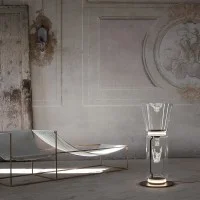 Flos Noctambule Led Floor Lamp Glass High Cylinders and Cone by