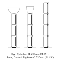Flos Noctambule Big Led Floor Lamp High in Blow Glass by