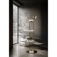 Flos Noctambule Big Led Floor Lamp High in Blow Glass by
