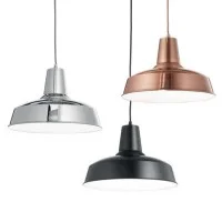 Ideal Lux Moby SP1 Suspension Pendant Lamp Vintage Industrial