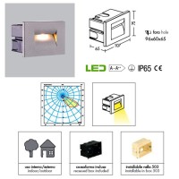 PAN Fast LED 3W 45° 3000K 90lm Incasso Segnapasso Grigio IP65