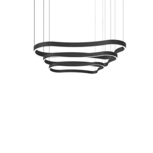 Ideal Lux Waves composizione tripla lampade a sospensione nera