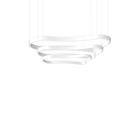 Ideal Lux Waves composition triple suspension lamps white
