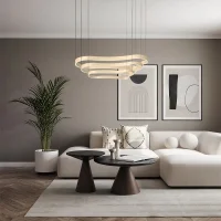 Ideal Lux Waves composition triple suspension lamps gold Ideal Lux Waves composition triple suspension lamps gold