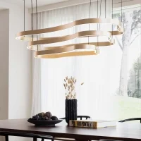 Ideal Lux Waves composition triple suspension lamps gold Ideal Lux Waves composition triple suspension lamps gold