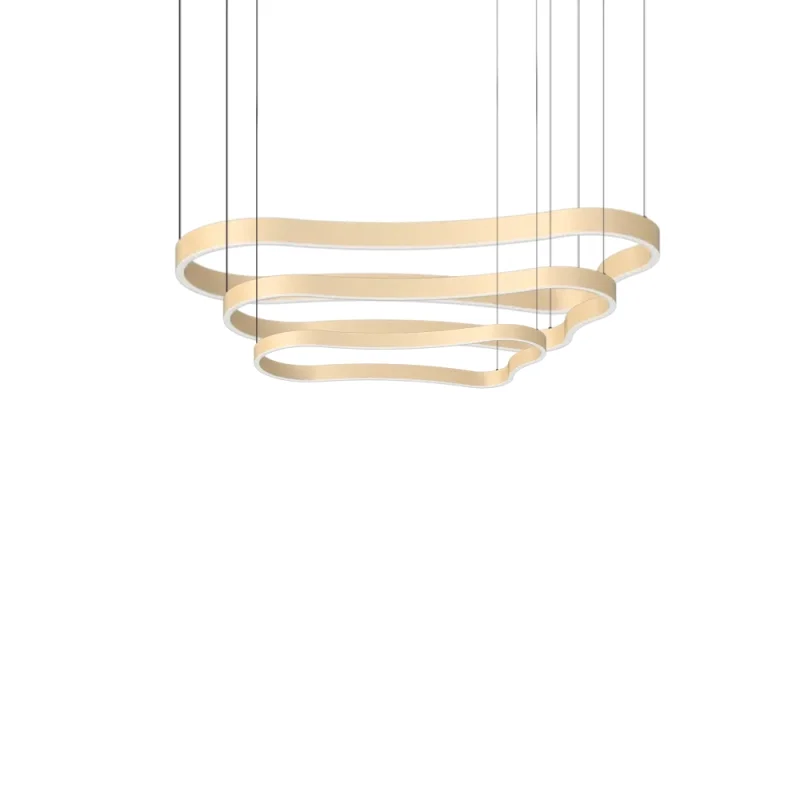 Ideal Lux Waves composition triple suspension lamps gold Ideal Lux Waves composition triple suspension lamps gold