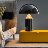 Oluce Atollo 233 grande Nero Lampada da Tavolo Dimmerabile