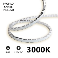 Striscia LED Snake Flex 5M COB 11W/m 220V IP65 profilo flessibile