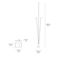 Luceplan Flia Tripla lampada da terra per esterni Luceplan Flia Tripla lampada da terra per esterni