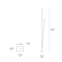 Luceplan Flia Doppia lampada da terra per esterni Luceplan Flia Doppia lampada da terra per esterni