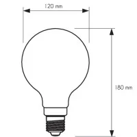 Lampadina LED Vintage E27 G120 4W 300lm 2200K Globo Big