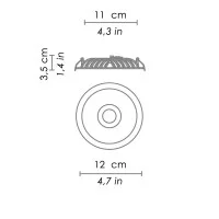 Ai Lati Lights Eclipse White LED 7+7W 3000K Recessed Downlight