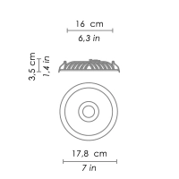 Ai Lati Lights Eclipse White LED 14+14W 3000K Recessed