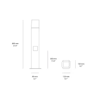 Lampo outdoor Bollard Tricolor with schuko socket