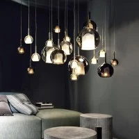 Penta Glo Mini Lampada a Sfera Iconica da Sospensione in Vetro Penta Glo Mini Lampada a Sfera Iconica da Sospensione in Vetro
