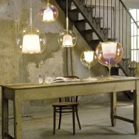 Penta Glo Mini Lampada a Sfera Iconica da Sospensione in Vetro Penta Glo Mini Lampada a Sfera Iconica da Sospensione in Vetro