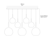 Penta Multiple linear composition 7 suspension lamp Glo