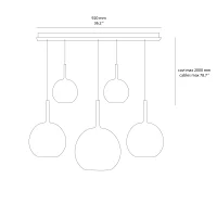 copy of Penta Multiple linear composition 7 suspension lamp Glo