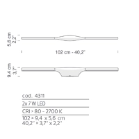 Fontana Arte Apex Wall Lamp WIth Indirect Light Applique By