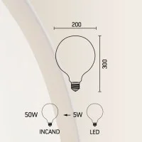 Lampadina LED Spiral XL G200 Smoky Grey E27 5W 2200K 250lm