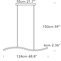 Fontana Arte Serpentine LED 23W White Suspension Lamp With Fontana Arte Serpentine LED 23W White Suspension Lamp With