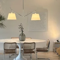 Artemide Tolomeo Basculante D360 Sospensione Due Bracci Pergamena