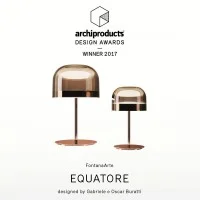 Fontana Arte Equatore LED Glass Table Lamp By Gabriele and