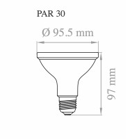 Lampo PAR30 LED E27 Lampadina 12W 240V 38° IP65 Impermeabile