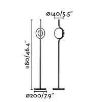 Faro LE VITA Floor Lamp Gold In Aluminum and Opal Crystal
