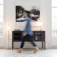 Faro LE VITA Floor Lamp Gold In Aluminum and Opal Crystal