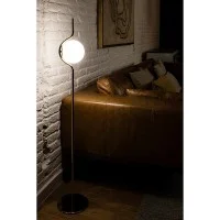 Faro LE VITA Floor Lamp Gold In Aluminum and Opal Crystal