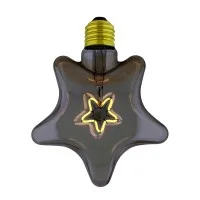 LED Curved Vintage Bulb STAR Shape E27 3W Smoky Gray Glass