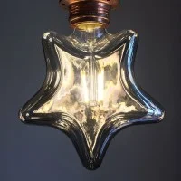 LED Curved Vintage Bulb STAR Shape E27 3W Smoky Gray Glass
