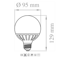 Lampo Globe Light ø95 LED E27 16W 230V Glass Bulb
