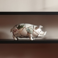 Seletti Kintsugi porcelain Piggy Bank