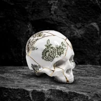 Seletti Kintsugi Skull teschio in porcellana