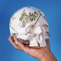 Seletti Kintsugi Skull teschio in porcellana