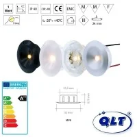 QLT Spot LED Mini Spotlight Classic 1W 3000K 123 Lm Superwide